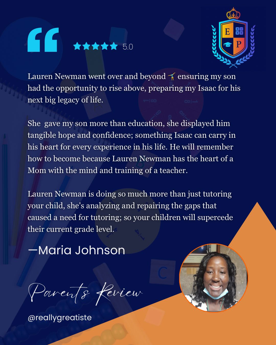 Maria Johnson, parent